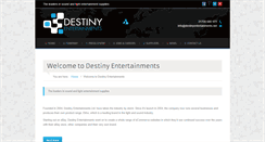 Desktop Screenshot of destinyentertainments.net