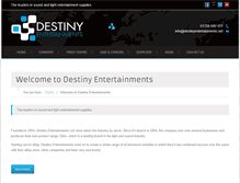 Tablet Screenshot of destinyentertainments.net